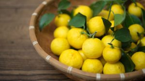 Bowl of fresh yuzu