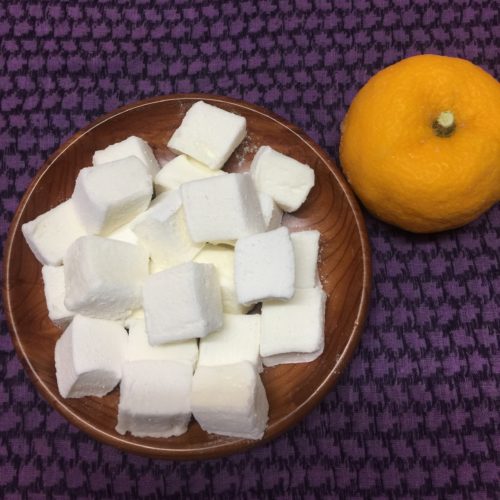 A bowl of yuzu marshmallows